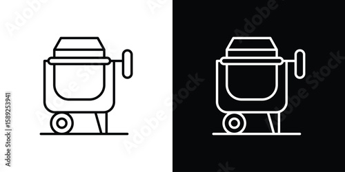 Cement mixer icon website stock illustration. stroke symbols