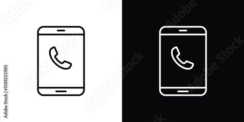 Cell phone icon website stock illustration. stroke symbols