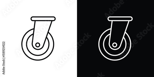 Cart trolley wheel icon website stock illustration. stroke symbols