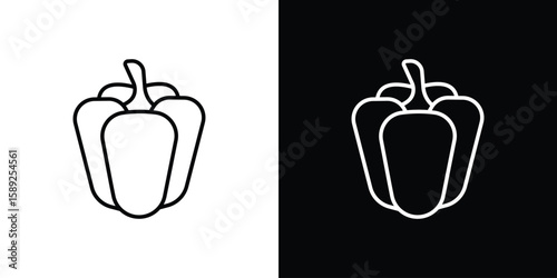 Capsicum icon website stock illustration. stroke symbols