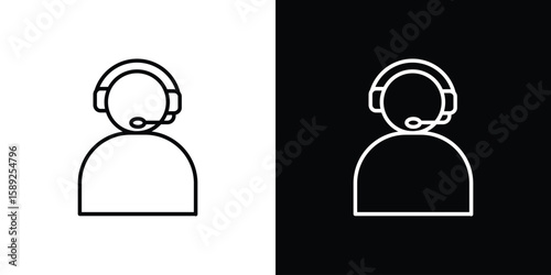 Callcenter icon website stock illustration. stroke symbols