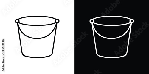 Bucket icon website stock illustration. stroke symbols