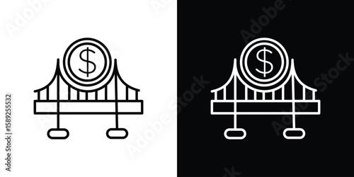 Bridging loan icon website stock illustration. stroke symbols