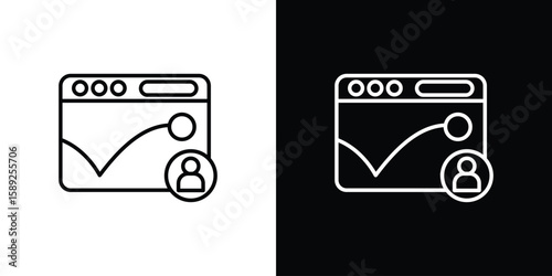 Bounce rate icon website stock illustration. stroke symbols
