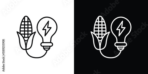 Biomass energy icon website stock illustration. stroke symbols
