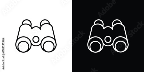Binoculars icon website stock illustration. stroke symbols