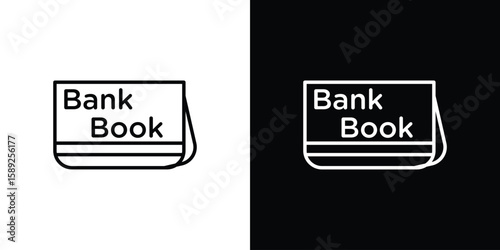 Bankbook icon website stock illustration. stroke symbols