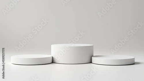 Minimalist podiums symbolizing success and achievement