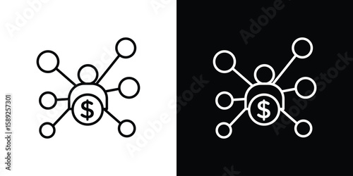 Affiliate marketing icon website stock illustration. stroke symbols