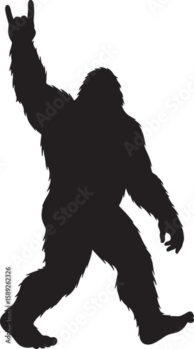 Bigfoot Sasquatch Monster Silhouette Vector Illustration