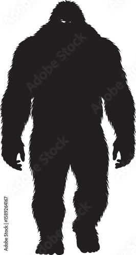 Bigfoot Sasquatch Monster Walking Silhouette  