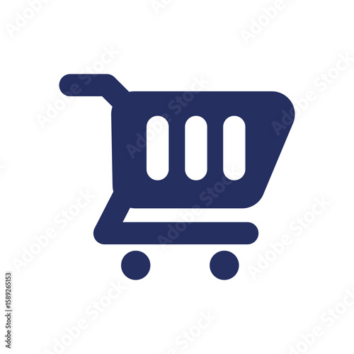 Flat vector illustration of an empty shopping cart