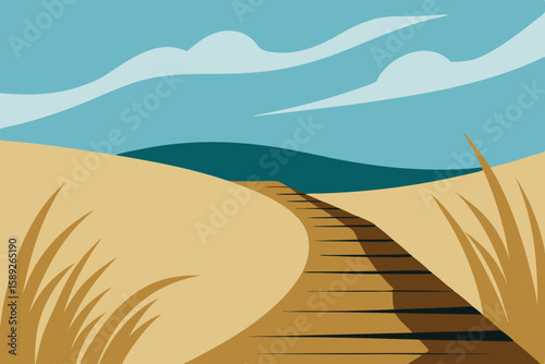 windswept coastal dunes with sea grass 