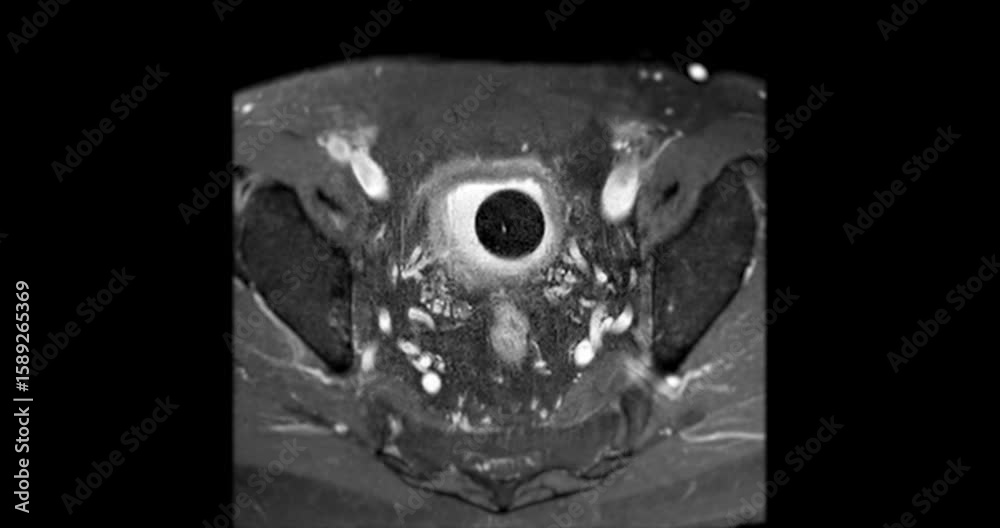 MRI scan reveals an enlarged prostate gland, a possible indicator of ...