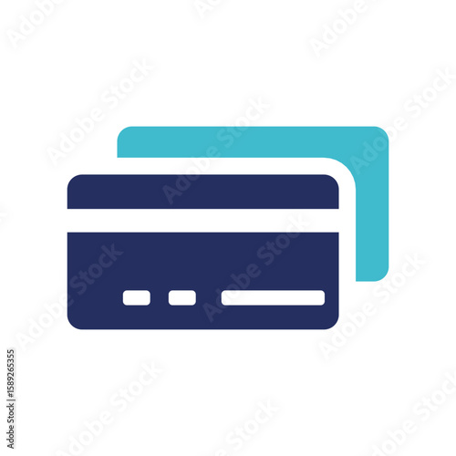 Flat vector illustration of a credit card for online payment