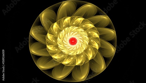 Wallpaper Mural Abstract golden flower design on black background Torontodigital.ca