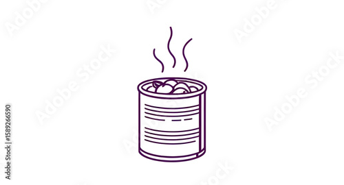 food tin, metal can, preserved food can, tin can isolated, canned goods, tin can illustration, tin can vector, food storage can, closed tin can, open tin can, aluminum can, silver tin can, cylindrical