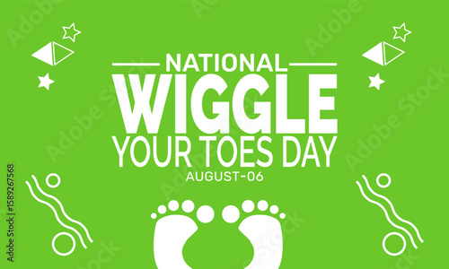 National Wiggle Your Toes Day concept, fun summer theme with feet and toes illustration, use for banner, greeting card, poster, and social media design