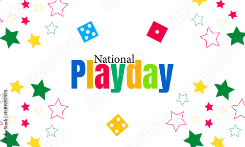 Playday Background template, happy childhood  playing joyful moment and family fun and sports day, suitable for print and digital use