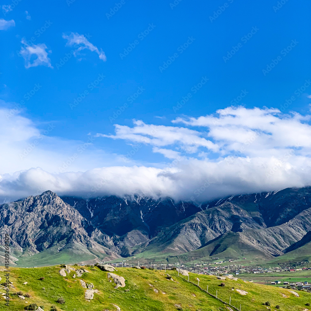 Fototapeta premium Mountain range in Tajikistan and Uzbekistan, Zarafshan range
