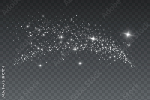 Bokeh light lights effect background. White png dust light.	
