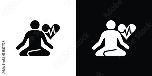 Wellness icon. Black and white silhouette. Icon vector