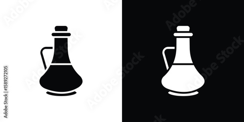 Vinegar icon. Black and white silhouette. Icon vector