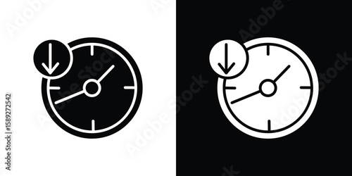 Uptime and downtime icon. Black and white silhouette. Icon vector