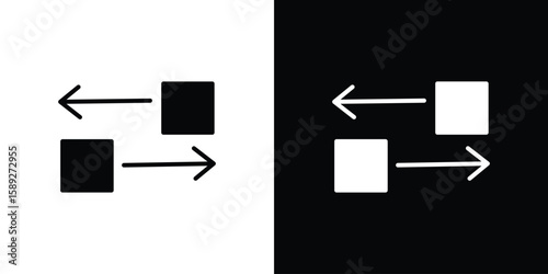 Transfer icon. Black and white silhouette. Icon vector