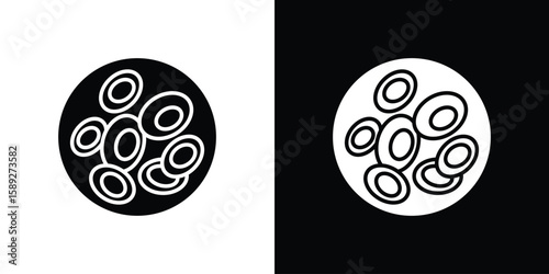 Thalassaemia icon. Black and white silhouette. Icon vector