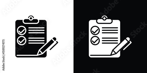 Survey icon. Black and white silhouette. Icon vector