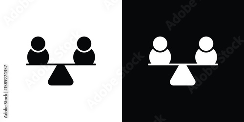 Stability icon. Black and white silhouette. Icon vector