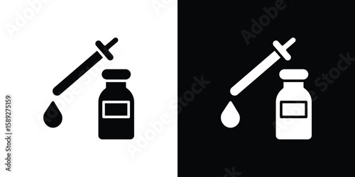 Serum icon. Black and white silhouette. Icon vector
