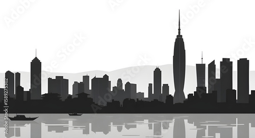 downtown vector, city lights illustration, city background, metropolitan vector, city night view, urban skyline, city silhouette, skyline outline, city architecture, buildings vector, urban design, ci