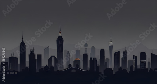 urban vector, city building silhouette, skyscrapers vector, modern city, downtown vector, city lights illustration, city background, metropolitan vector, city night view, urban skyline, city silhouett
