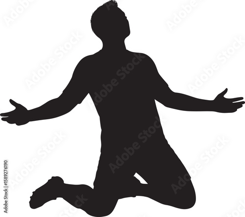 Soccer Player Celebrating Goal Kneeling