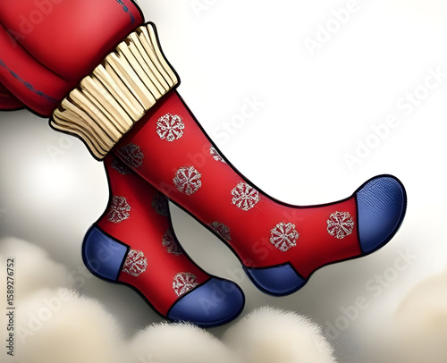 Christmas stocking pattern, holiday gift socks, winter holiday socks, colorful Christmas socks, Christmas apparel background, sock pattern illustration, seasonal socks vector, holiday fashion design, 