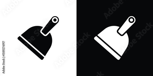 Putty knife icon. Black and white silhouette. Icon vector