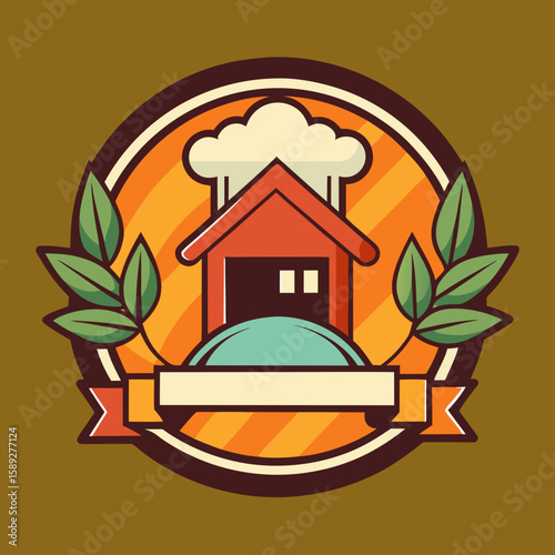 Set of Restaurant menu and bar labels with unique shapes and text designs as well as utensils and drinkware