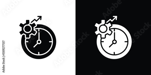 Productivity icon. Black and white silhouette. Icon vector