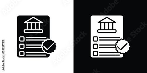 Policy icon. Black and white silhouette. Icon vector
