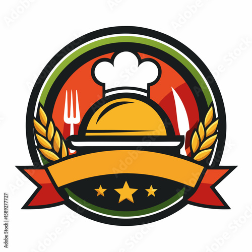Set of Restaurant menu and bar labels with unique shapes and text designs as well as utensils and drinkware