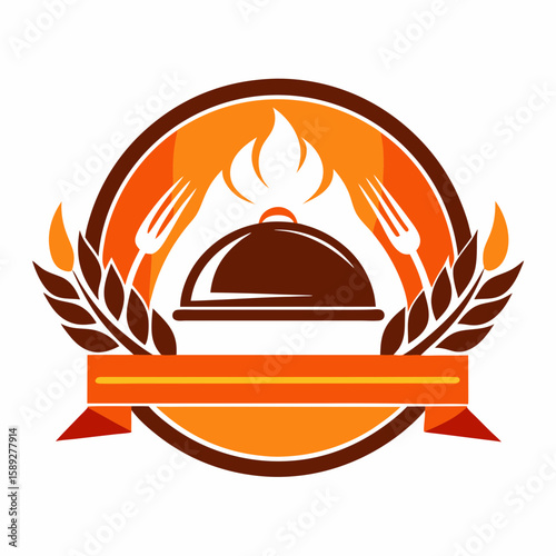 Set of Restaurant menu and bar labels with unique shapes and text designs as well as utensils and drinkware