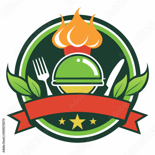 Set of Restaurant menu and bar labels with unique shapes and text designs as well as utensils and drinkware