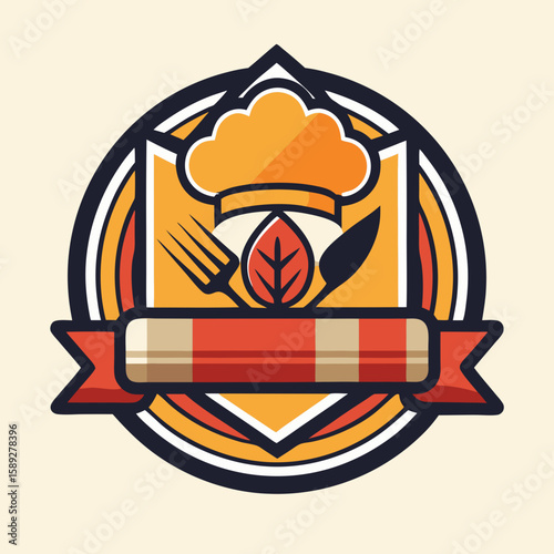 Set of Restaurant menu and bar labels with unique shapes and text designs as well as utensils and drinkware