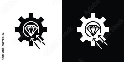 Operational excellence icon. Black and white silhouette. Icon vector