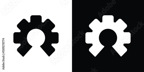 Open source icon. Black and white silhouette. Icon vector