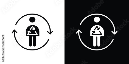 Metabolism icon. Black and white silhouette. Icon vector