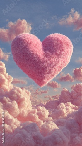Clouds Shaped Like a Heart Float Beautifully in the Sky During Sunset
