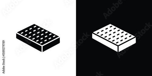 Mattress icon. Black and white silhouette. Icon vector